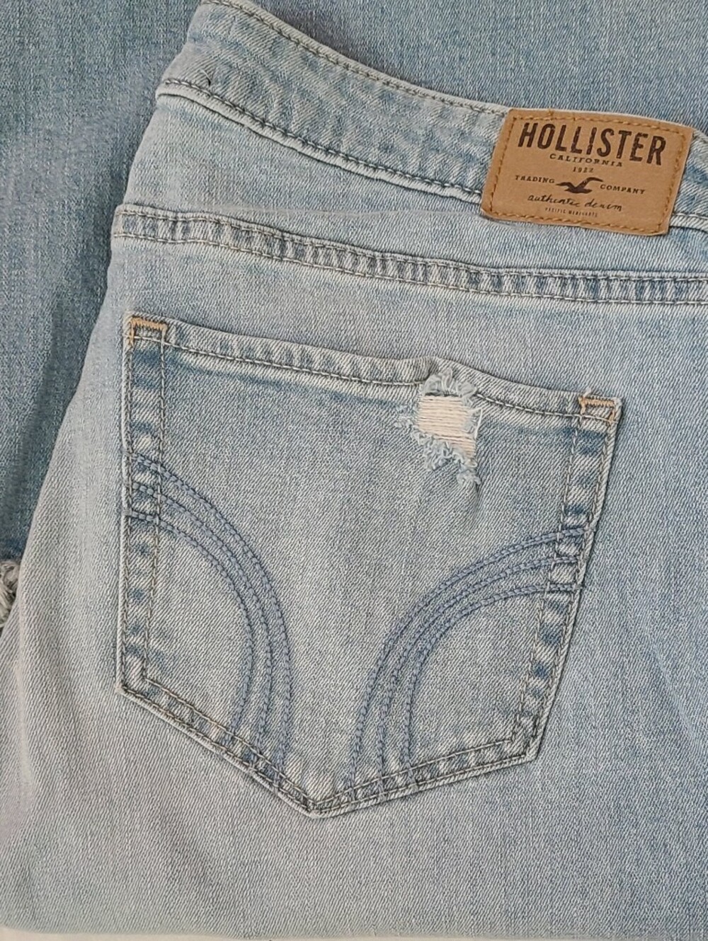 Hollister Women's Pale Blue Low Rise Jeans
